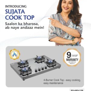 SUJATA 3 Burner Glass Top Gas Stove